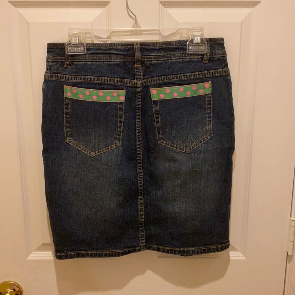 Lilly Pulitzer denim ribbon detail skirt